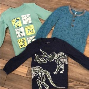 Bundle (3) of Carter’s Dinosaur Long Sleeve Tees